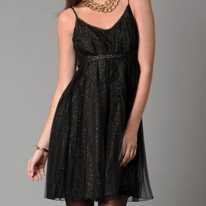 7 For All Mankind Pleated Tulle Silk Slip Dress